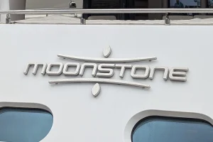 Lumenautica Made Yacht Sign Moonstone by Amels at MYS 2024 in day light